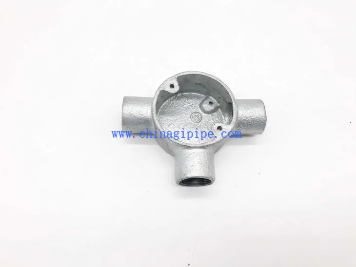 Caixa d'encreuament de tres vies-ferro mal·leable